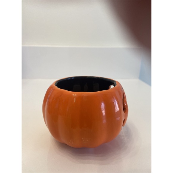 Harry Slatkin Pumpkin Bath & Body Works Jack O Lantern Candle Holder 2011 New - Picture 2 of 9